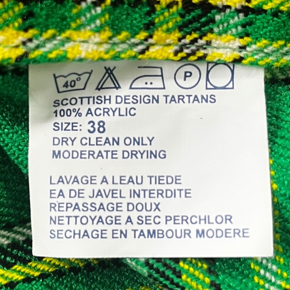NWT Tartanista Scottish Design Green Multicolored Irish Plaid Tartan Kilt SZ 38 - Picture 5 of 6